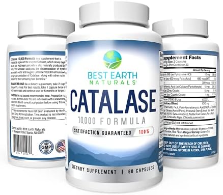 Six Pack of Catalase 10,000 Formula Enzyme Supplement with Saw Palmetto, Biotin, Fo-Ti, PABA - Hair Supplements for Strong Hair - 360 Capsules (180-day Supply)