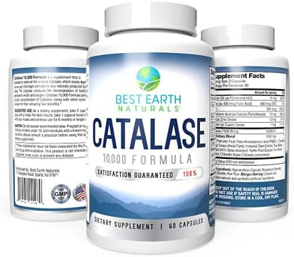 Six Pack of Catalase 10,000 Formula Enzyme Supplement with Saw Palmetto, Biotin, Fo-Ti, PABA - Hair Supplements for Strong Hair - 360 Capsules (180-day Supply)