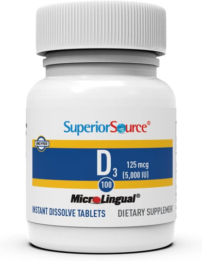 Superior Source Extra Strength Vitamin D3 5,000 IU Tablet, 100 Count (Packaging May Vary)