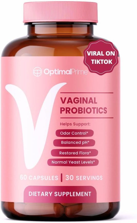 Vaginal Probiotics for Women with Prebiotics, Cranberry Extract, and a Lactobacillus Probiotic Blend, Supports Healthy Vaginal Flora, Odor Control, pH Balance, 60 Capsules