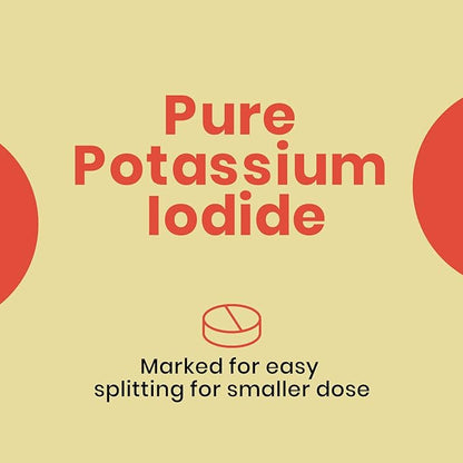 Potassium Iodide with Calcium Carbonate | Maximum Protection Short Term Use KI Potassium Iodide Pills | Iodine Tablets for Thyroid Support | Made in USA | 130mg | 75 ct 2pk