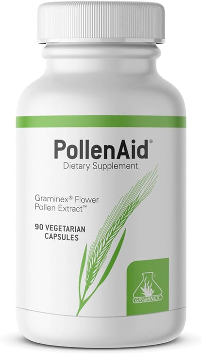 PollenAid Prostate Supplement: All Natural Prostate Support for Bladder Control & Urinary Tract Health, Rye Pollen Extract Made in USA, 90 Vegetarian Capsules