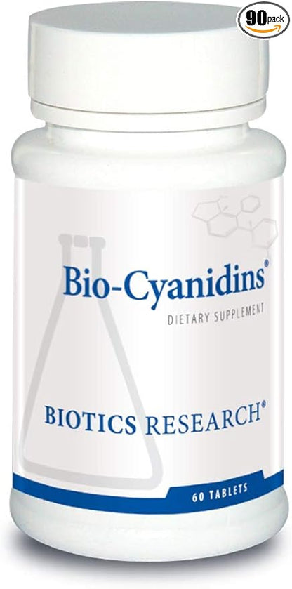 Biotics Research Bio Cyanidins Loaded with Oligomeric Proanthocyanidin Compounds OPC, Radiant Skin, Botanically Based Antioxidant Support, Heart Health, Polyphenols from Pine, 6 Tabs