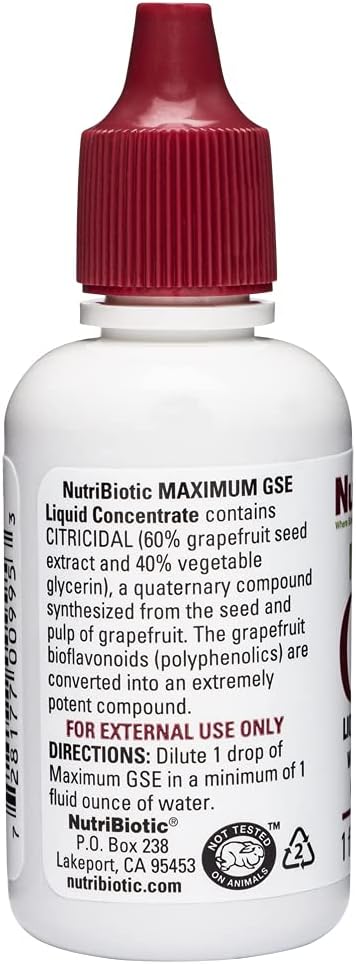 NutriBiotic – Maximum GSE, 1 Oz Liquid | Grapefruit Seed Extract Premium Concentrate with Bioflavonoids | Highly Potent, Vegan, Gluten Free & Non-GMO