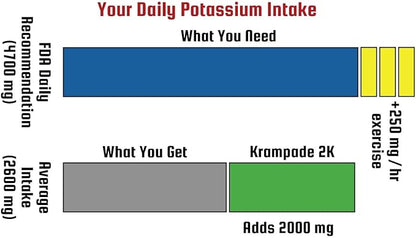 Electrolytes Powder Potassium Supplement - 4000 mg K+, 4X More Than Coconut Water | Instant Cramp Relief | Hydration Powder