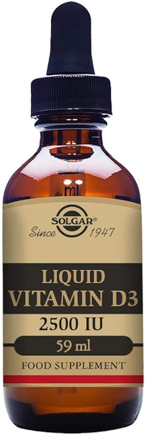 Solgar Liquid Vitamin D3 125 mcg (5,000 IU), 2 fl oz - Delicious, Natural Orange Flavor - Helps Maintain Healthy Bones & Teeth - Immune System Support - Gluten Free, Dairy Free, Kosher - 59 Servings