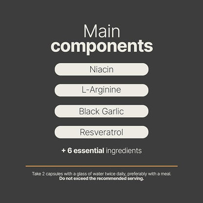 Butcher’s Broom, Horse Chestnut, L-Arginine and Resveratrol, Circulation Complex | 180 Caps - 45 Days | Made in USA by B Life. (CirculationUSA)