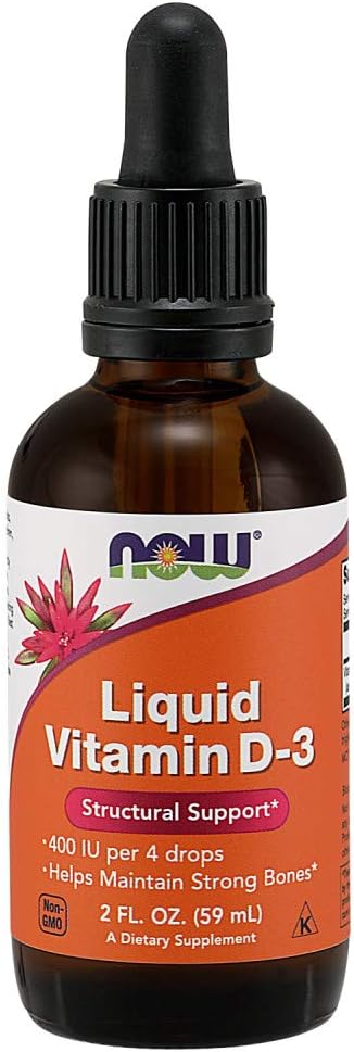 NOW Supplements, Liquid Vitamin D-3, Strong Bones*, Structural Support*, 2-Ounce