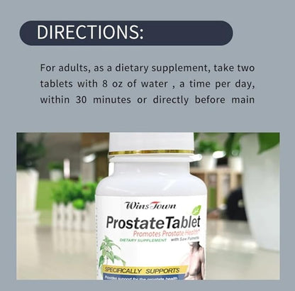 Prostate Tablet, Saw Palmetto Prostate Health Supplements for Men, Bladder & Urinary Relief, 60 Tablets