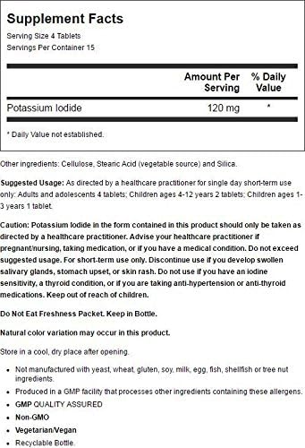 NOW Foods Potassium Plus Iodine, 180 Tablets