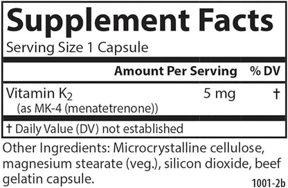 Carlson - Vitamin K2, MK-4 (Menatetrenone), Vitamin K Supplement, Bone & Heart Health, K2 Vitamin, Soy-free, Vitamin K-2, K2 Vitamins, 180 Capsules