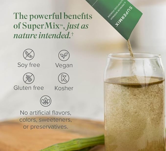 Isagenix SuperMix - Premium Moringa Superfood Powder with Phytonutrients - Convenient Individual Serving Packets - 32 Servings - Tropical Fruit Flavor