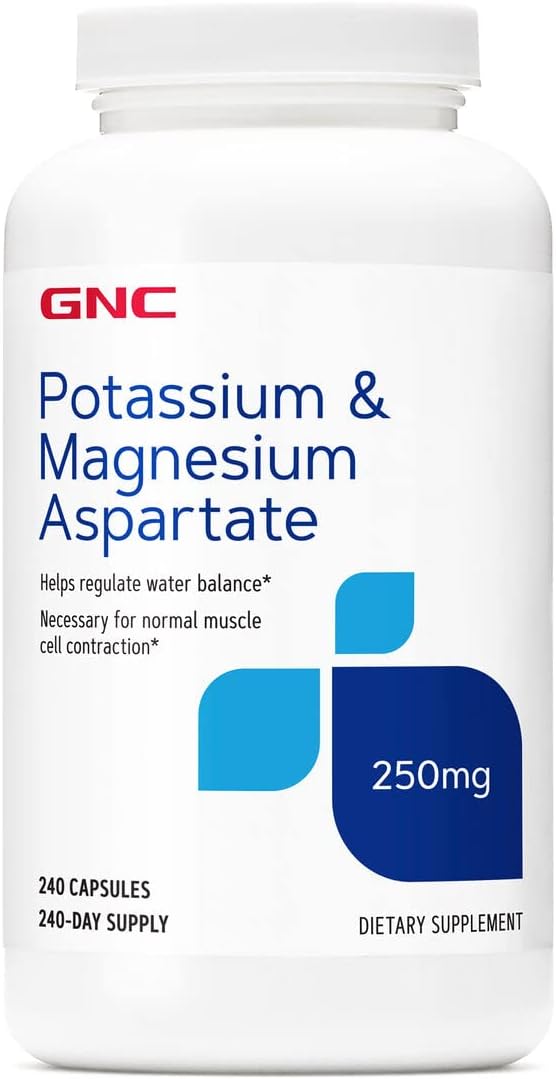 GNC Potassium & Magnesium Aspartate 250mg - 240 Capsules (240 Servings)