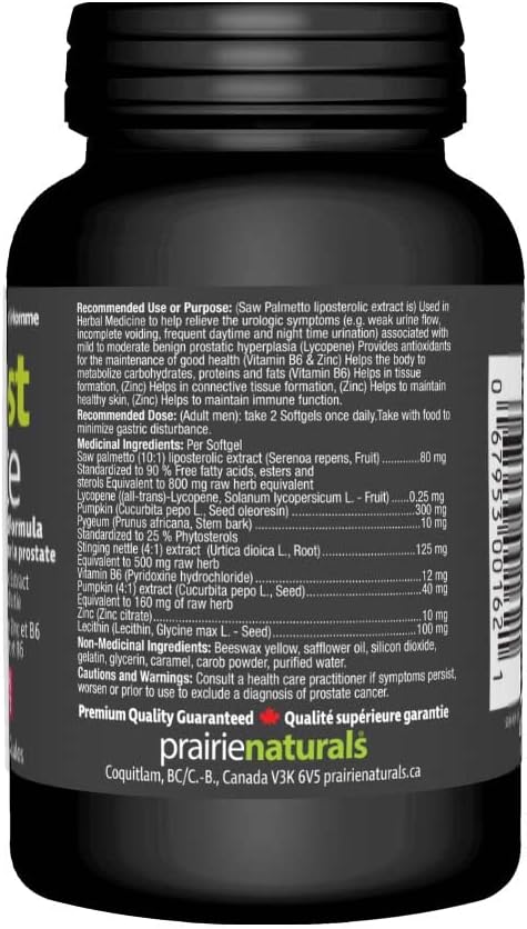 Prairie Naturals Prost Force Prostate Support for Men 60 softgels, 60 Count