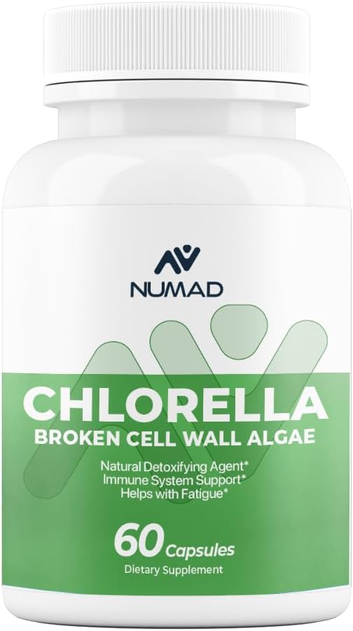 Chlorella Broken Down Cell Wall - Liver Cleanse Detox & Repaid Formula -Superfood and Detox Supplement - Helps Eliminate Free Radicals - 60 Capsules 500mg per Capsule