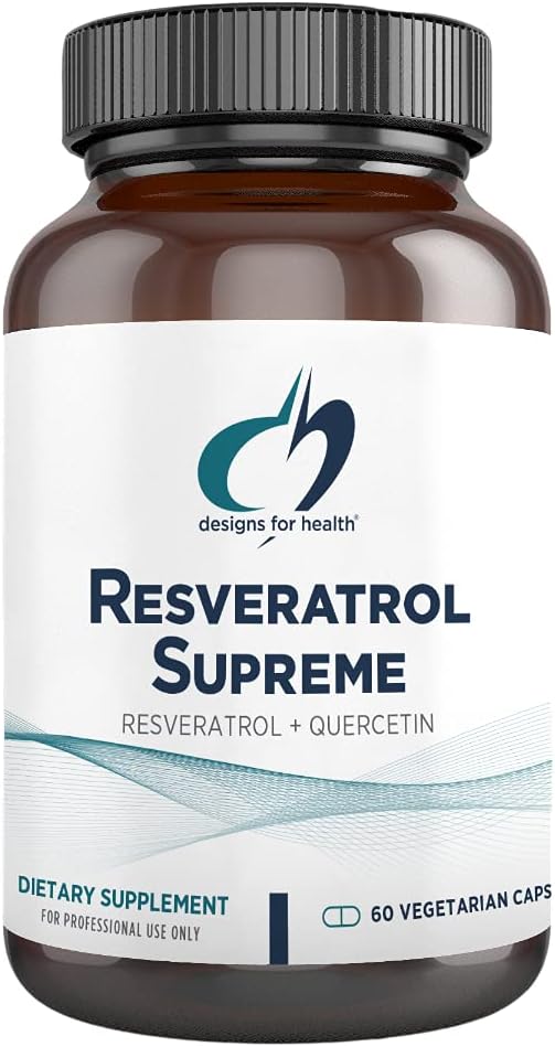 Designs for Health Resveratrol Supreme - Trans Resveratrol from Japanese Knotweed + Quercetin - Healthy Aging + Cardiovascular Support Supplement, Non-GMO (60 Capsules)