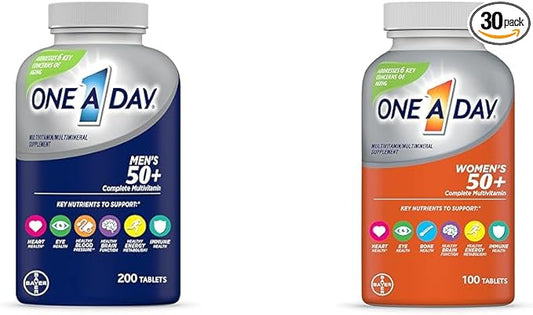 ONE A DAY Men’s 50+ Healthy Advantage Multivitamin, Multivitamin & Women’s 50+ Multivitamins, Multivitamin for Women