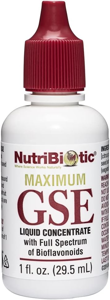 NutriBiotic – Maximum GSE, 1 Oz Liquid | Grapefruit Seed Extract Premium Concentrate with Bioflavonoids | Highly Potent, Vegan, Gluten Free & Non-GMO