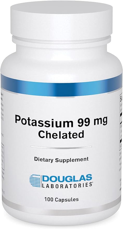 Douglas Laboratories Potassium 99 mg Chelated | Supports Nerve Impulses, Skeletal Muscle Function, and Already Normal Blood Pressure* | 100 Capsules