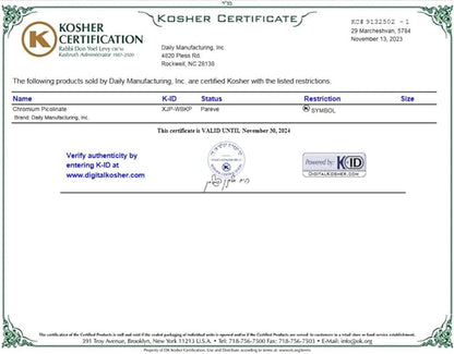 Daily Manufacturing Chromium Picolinate (Certified Kosher)