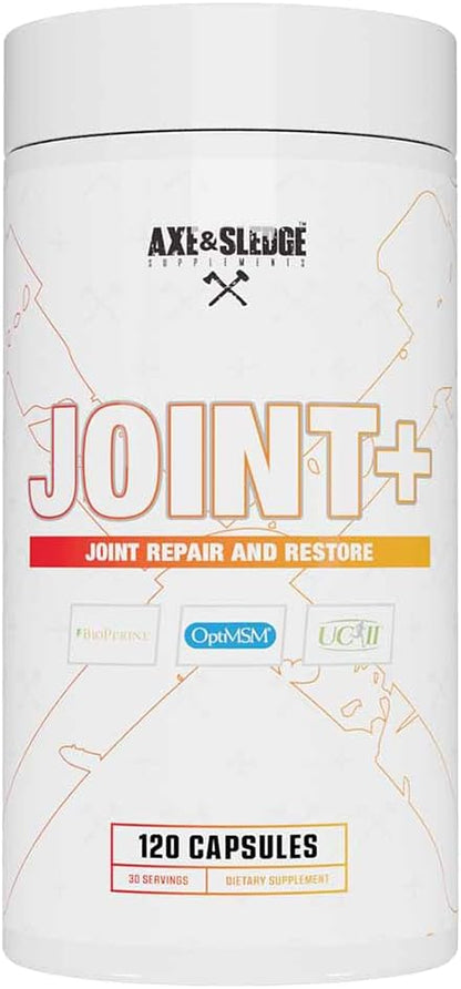 Axe & Sledge Joint+, Joint Health Support Supplement with UC-II Collagen, MSM, Glucosamine, and Bioperine