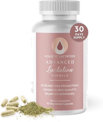 Holistic Lactation® Advanced Lactation Formula (30 Servings), Supplement to Support Milk Supply, Contains Organic Moringa and Milk Thistle Extract, Fenugreek-Free