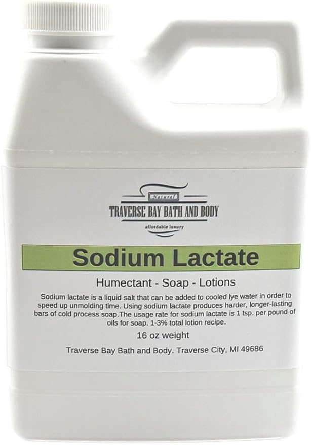 Sodium Lactate, 16 oz, Safety Sealed Container. 60% Concentration USP Natural Preservative Made in The USA