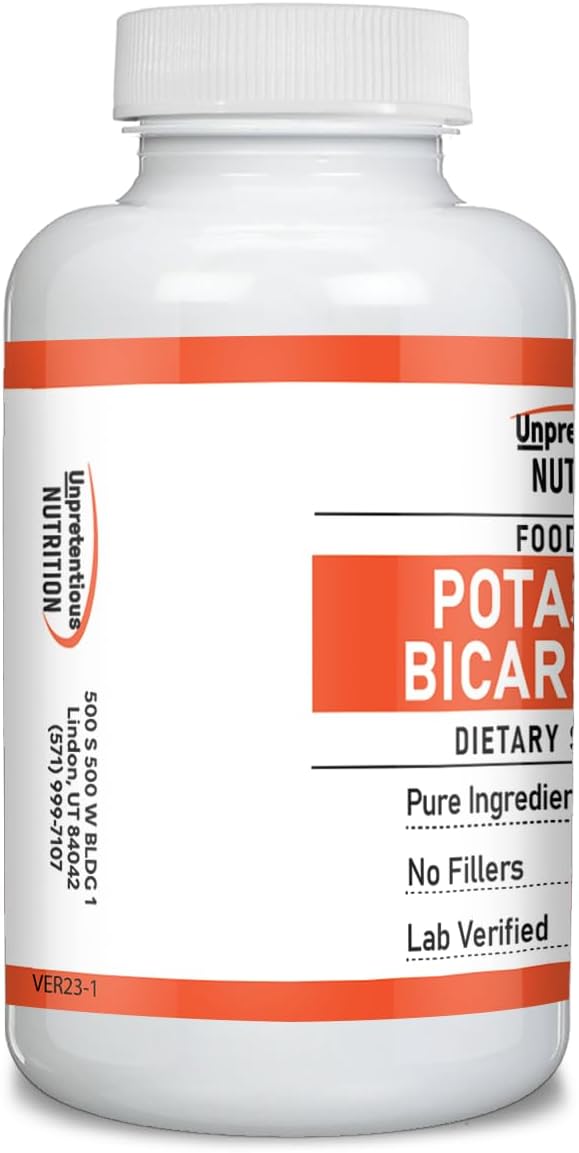 Unpretentious Potassium Bicarbonate (150 Caps), Dietary Supplement, No Fillers, Lab Verified