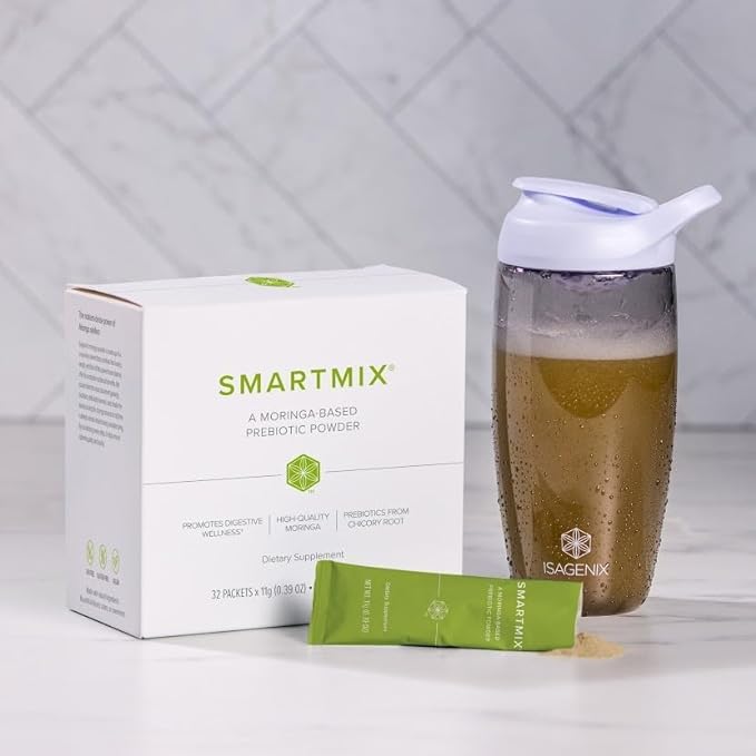 Isagenix SmartMix - A Moringa-Based Prebiotic Powder - Convenient Individual Serving Packets - 32 Servings - Light Tropical Flavor