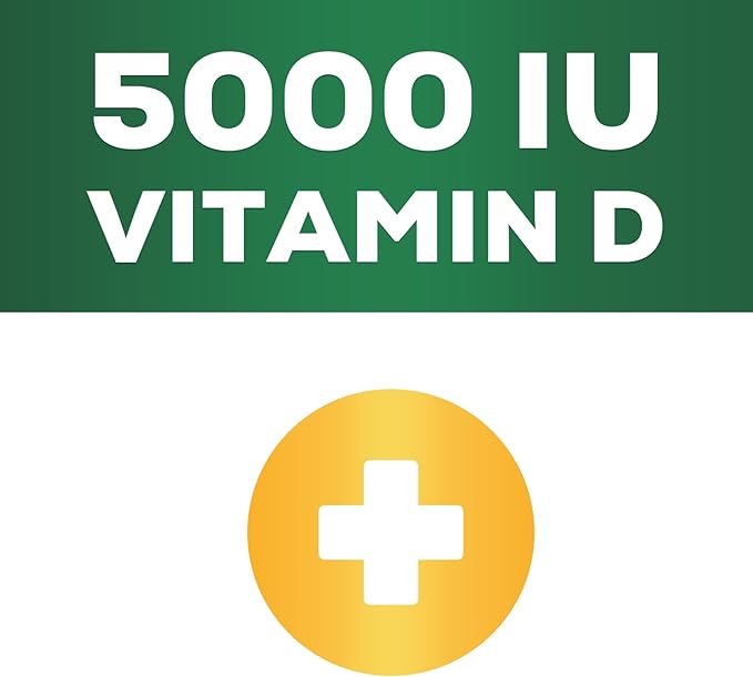 Vitamin D3 5000 IU (125 mcg) - High Potency Vitamin D-3 Supplement (2 Month Supply) for Bone, Teeth, Muscle and Immune Health Support - Dietary Supplement, Gluten Free, Non-GMO - 60 Softgels