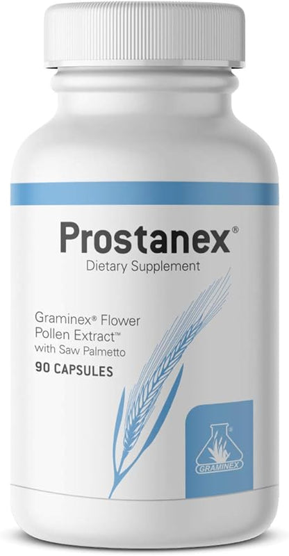 Prostanex - Prostate Health Support Supplement Flower Pollen Extract, Saw Palmetto - Support for Bladder Control & Urinary Tract Health, Rye Pollen Extract Made in USA, 90 Capsules