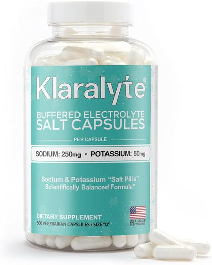 Buffered Electrolyte Salt Capsules, 300 Capsules Value Size, Sodium & Potassium Dietary Supplement