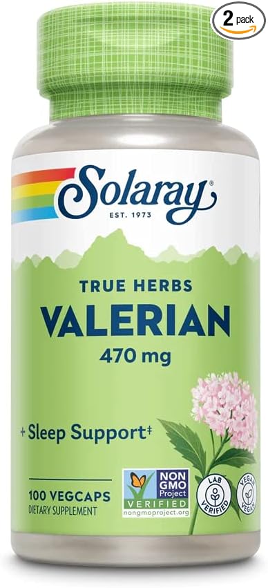 SOLARAY Valerian 470mg | Relaxation Support (100 Count) | Pack of 2