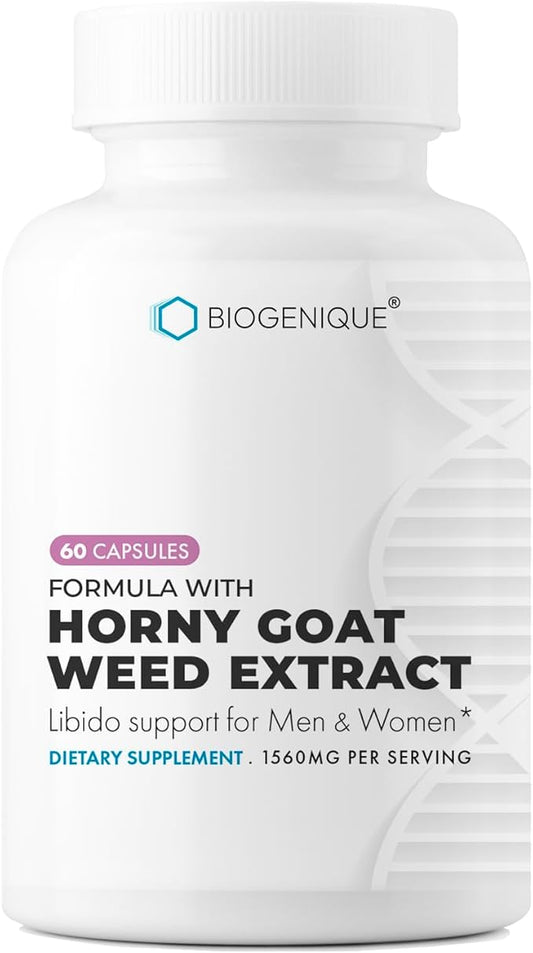 Horny goat weed extract, Male Enhancing Supplement with Maca Root, Tongkat Ali, Saw Palmetto & Panax Ginseng, for Stamina & Energy 60 Capsules - Made in USA - Non-GMO, Gluten Free