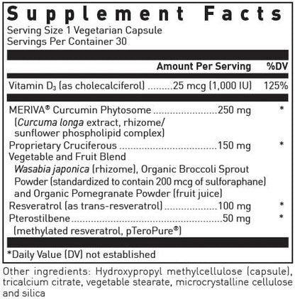 Douglas Laboratories Methylated Resveratrol Plus | Formula with Curcumin and Vitamin D for Cardiometabolic and Cellular Health | 30 Vegetarian Capsules