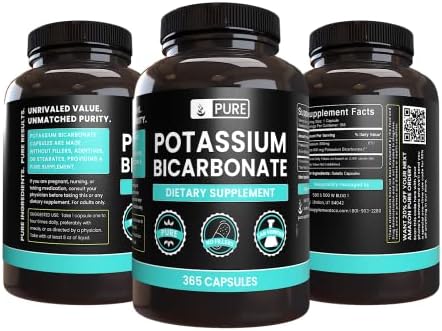 Pure Original Ingredients Potassium Bicarbonate (365 Capsules) No Magnesium Or Rice Fillers, Always Pure, Lab Verified