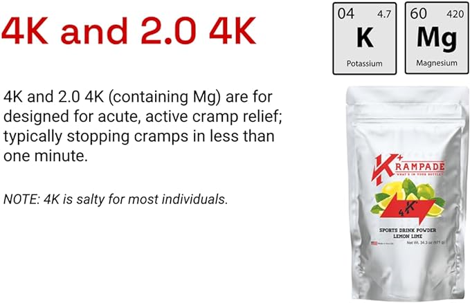 Electrolytes Powder Potassium Supplement - 4000 mg K+, 4X More Than Coconut Water | Instant Cramp Relief | Hydration Powder