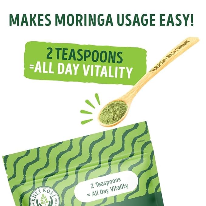 Kuli Kuli Moringa Oleifera Organic Leaf Powder & Green Smoothie, 100% Pure USDA Certified & Non-GMO Moringa Powder, Great with Smoothies, Tea, and Food, Combo Pack