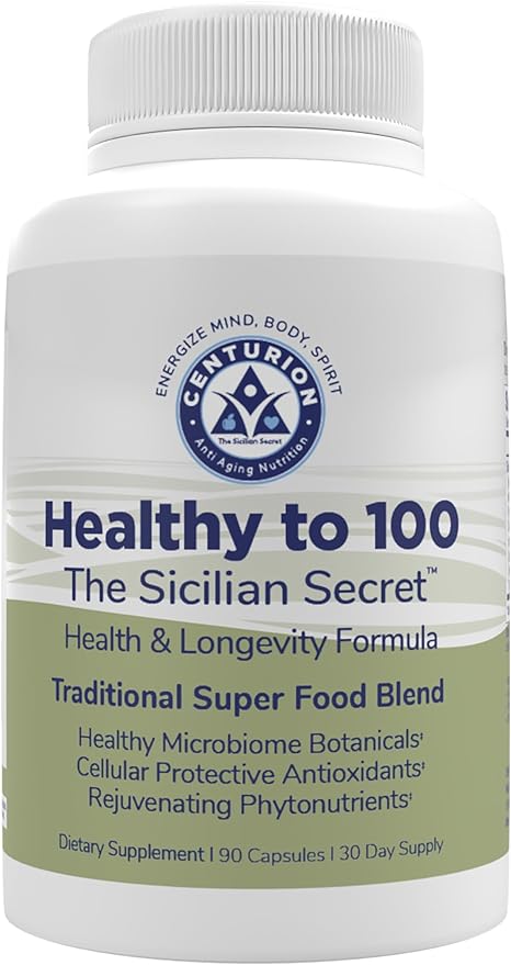 Healthy to 100, Sicilian Secret Mediterranean Diet, Superfood, Supports Healthy Lifestyle, (with Resveratrol, Rosemary, Grape Seed Extract, Bergamot Extract) Boost Immunity, 90 Capsules, 30 Servings