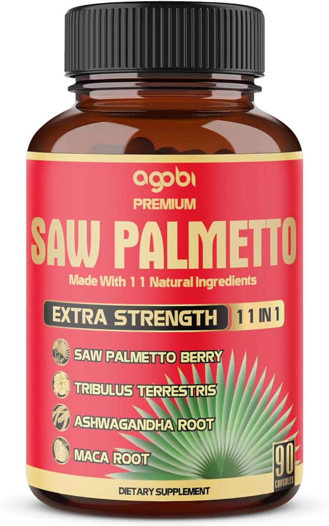 Premium Saw Palmetto Capsules - Combined with Ashwagandha, Turmeric, Tribulus, Maca, Green Tea, Ginger, Holy Basil & More - Natural Prostate Support - 90 Capsules 3-Month Supply