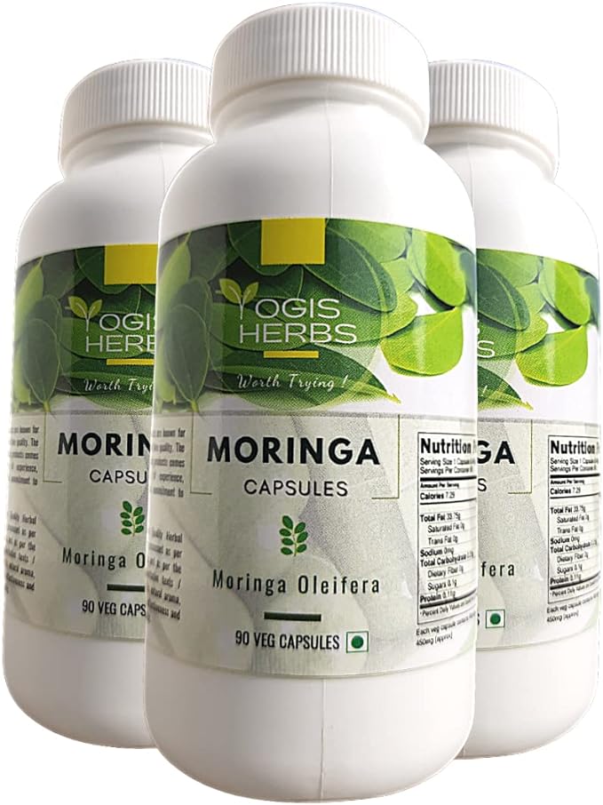 Nature's Superfood Moringa Capsule (Moringa Oleifera) - 90 Veg Capsules (from Tamil Nadu, India)