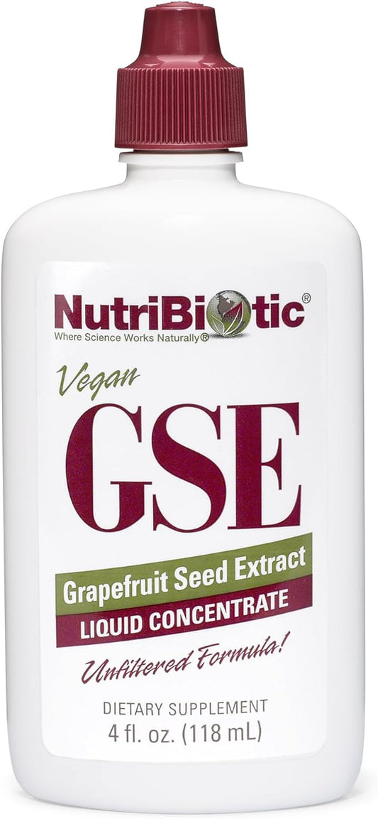 NutriBiotic – GSE, 4 Oz Liquid | The Original Grapefruit Seed Extract Premium Concentrate with Bioflavonoids | Vegan, Gluten Free, Non-GMO