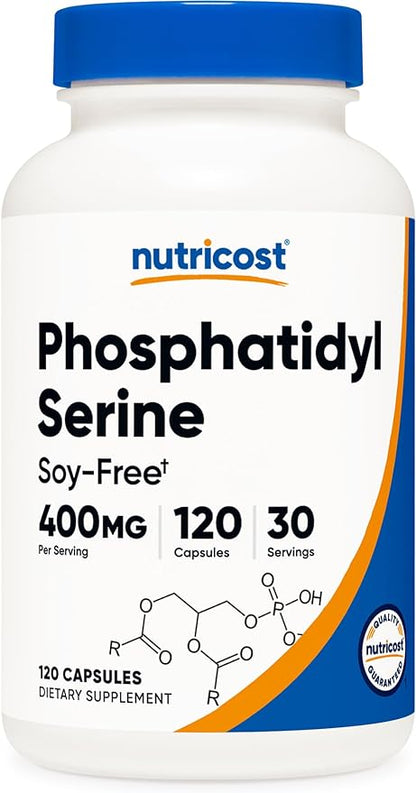 Nutricost Phosphatidylserine 400mg, 120 Capsules - Soy Free, 30 Servings, Vegetarian Friendly, Non-GMO, Gluten Free