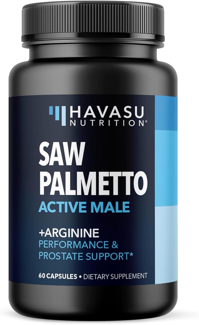 Saw Palmetto for Men with L Arginine Supplement | Hair Health & Male Health Support | L-Arginine Saw Palmetto Supplement with S7 Plant-Based Ingredients | Performance & Endurance | 60 Male Pills