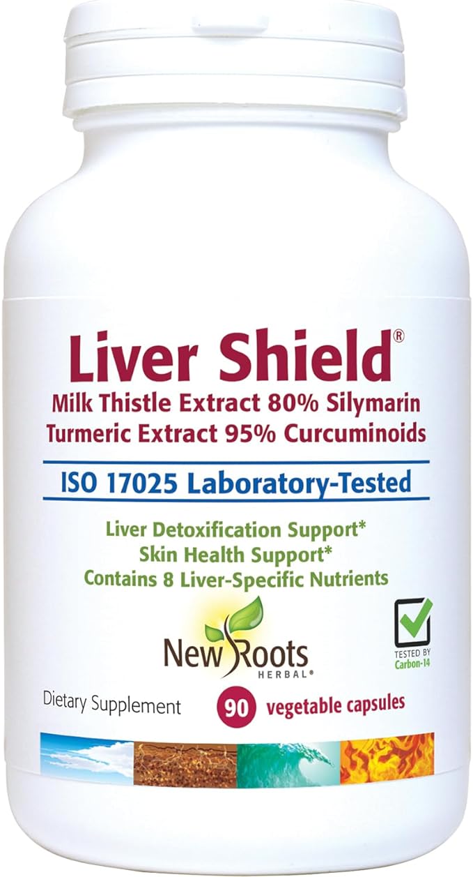 NEW ROOTS HERBAL Liver Shield | 80% Silymarin Milk Thistle Supplement for Liver Cleanse Detox & Repair | Fatty Liver Health Renew Formula with Artichoke & Dandelion Root Extract | 90 Capsules