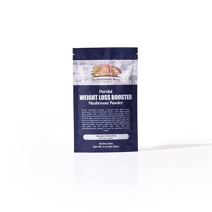 Porcini Mushroom Powder (4oz.) Porcini Powder can Help Improve Digestive Health and Promote Weight Loss! Ground Mushroom Powder for Coffee, Tea, and Food 4 Ounces