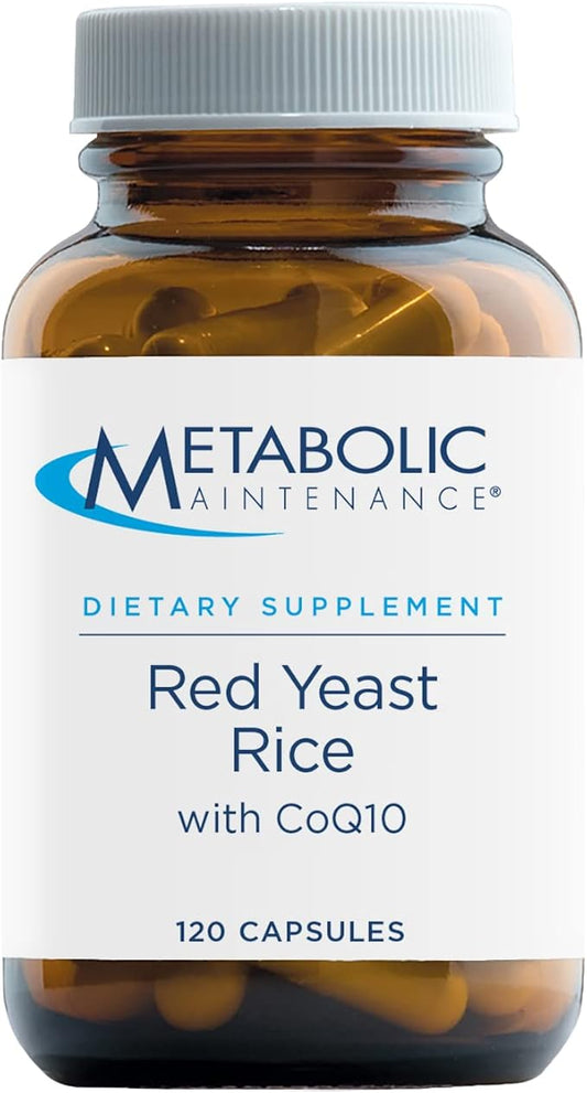 Metabolic Maintenance Red Yeast Rice with CoQ10 - Provides Energy Production + Cardiovascular Health Support - Co Enzyme Q-10 + Red Yeast Rice Antioxidant Supplement (120 Capsules)