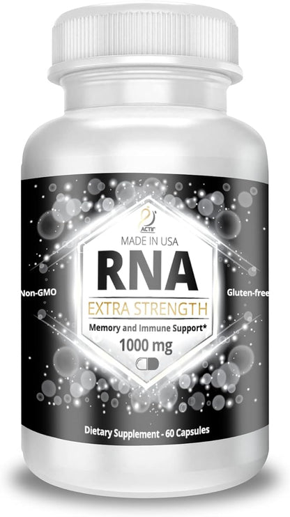 ACTIF RNA Extra Strength 1000 Mg, RNA Supplement with Memory and Immune Support, 60 Capsules