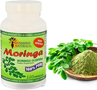 Moringa Dietary Supplement. Immune System Aid. 120 Capsules