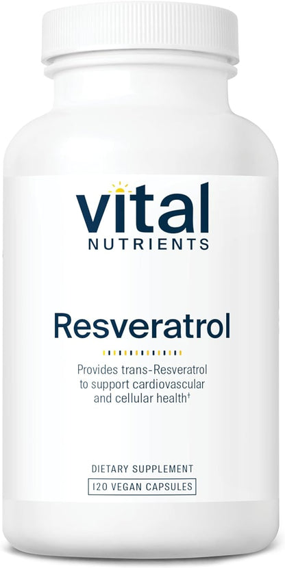 Vital Nutrients Resveratrol | High-Potency Antioxidant | 250 mg Trans-Resveratrol | Heart Health, Healthy Aging, Memory Support | Vegan Supplement | Gluten, Dairy, Soy Free | Non-GMO | 120 Capsules